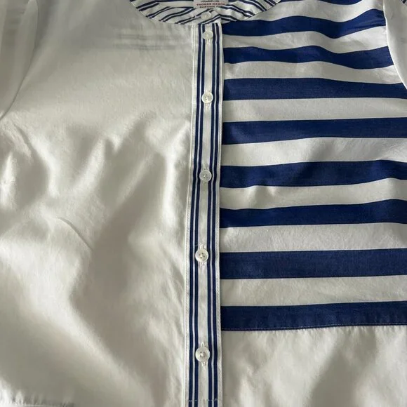 J. Crew Thomas Mason Tunic Top Womens Mixed Stripe Sz Small Preppy Coastal Chic - Picture 9 of 9